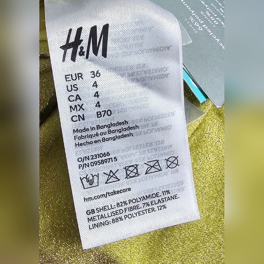 Yellow H&M Bikini Set (Size 4/6) – Eco-friendly Recycled Material - Picture 3 of 4